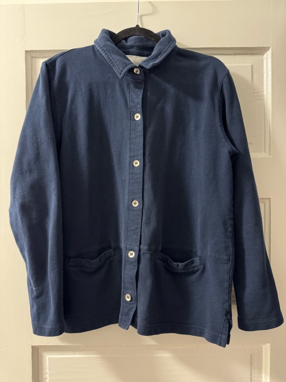 Liz Claiborne Navy Button-Front Shirt Jacket
